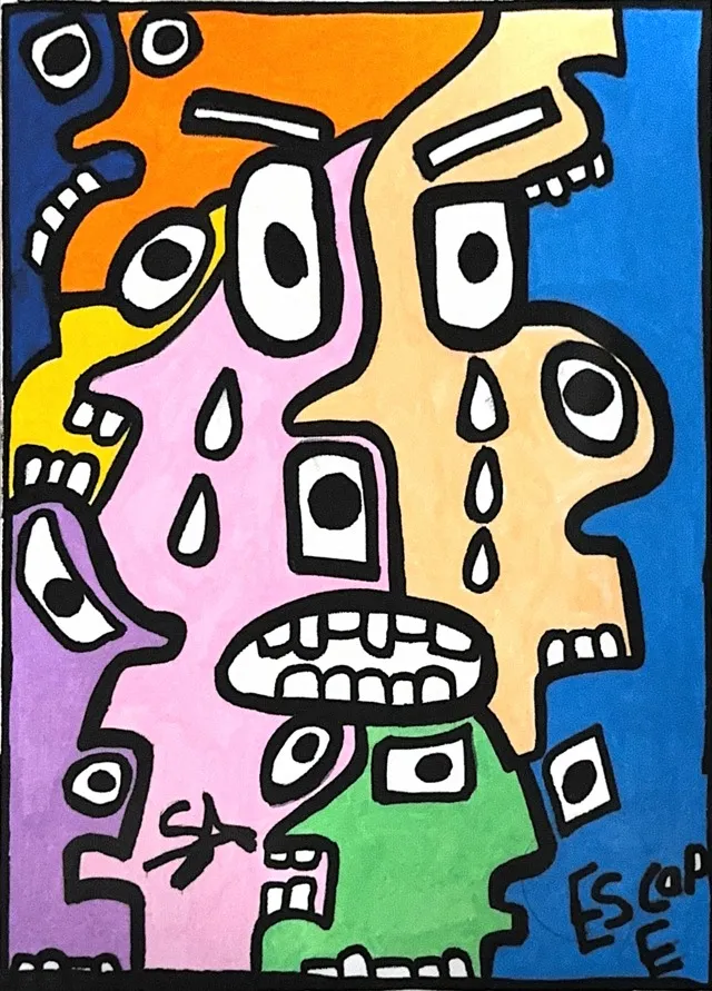 Escape, painting by S.R. / S[een]R, press image
