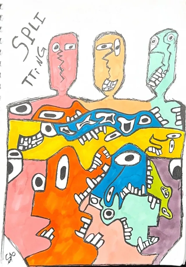 Splitting, painting by S.R. / S[een]R, press image
