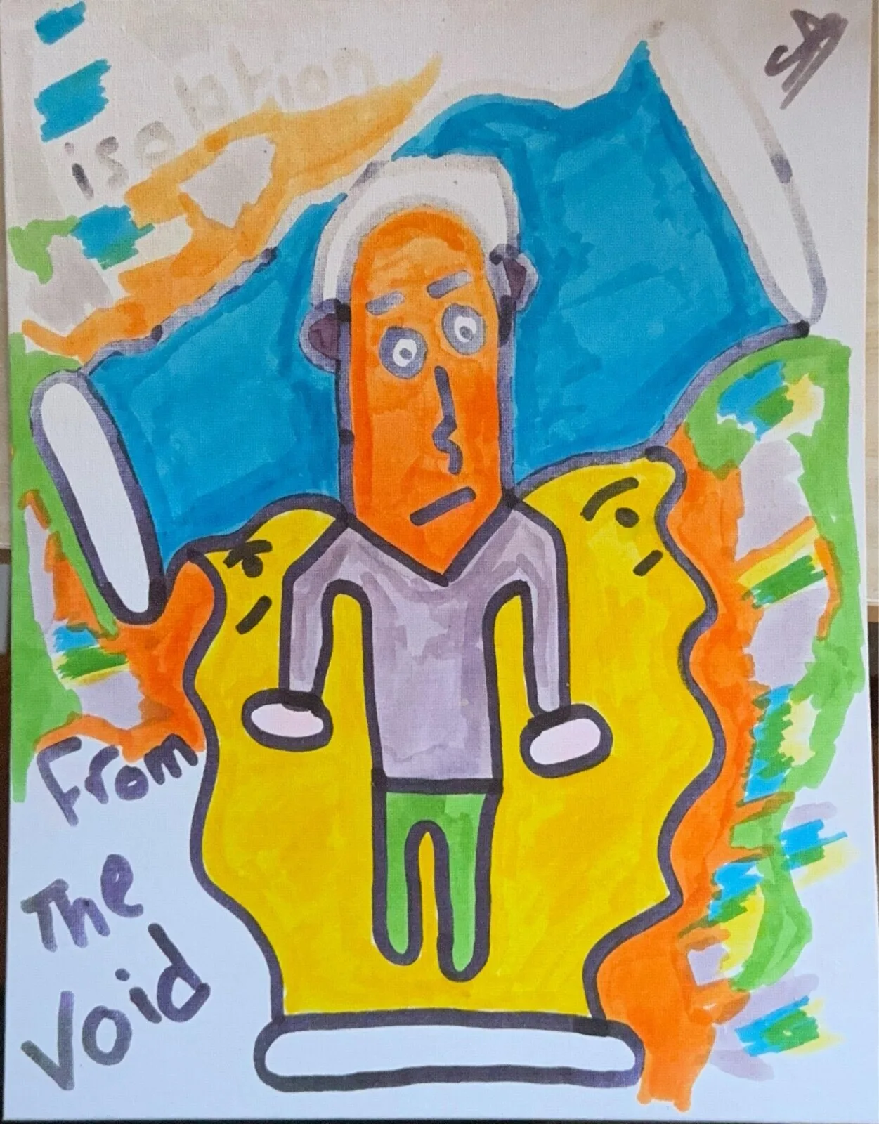 From the Void, an art brut painting by S.R. / S[een]R standing in for the seam between Lytherra's two lights.